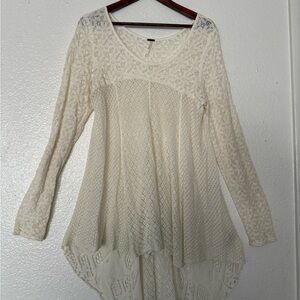 Free People Ivory Lace Knit Top Women’s size XS